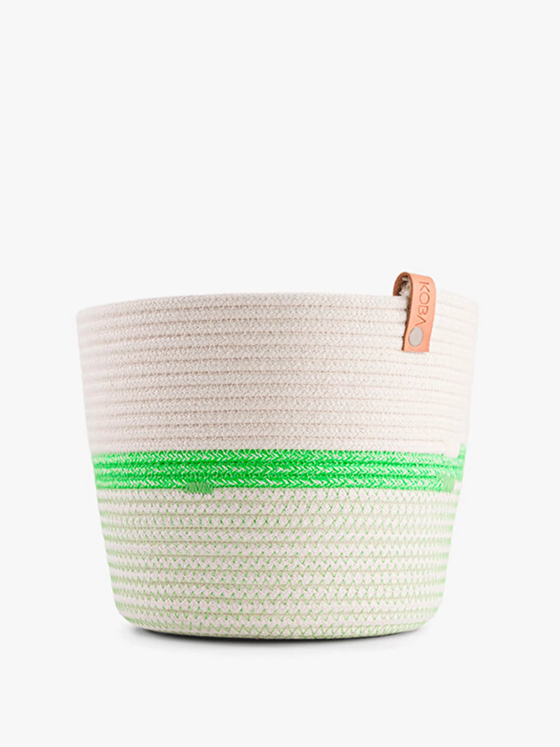 Cache Pot M Vert Coton Recycle<BENSIMON Store